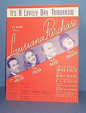 It's a Lovely Day Tomorrow Sheet Music by Irving Berlin