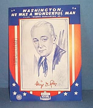Washington, He Was a Wonderful Man Sheet Music by George M. Cohan