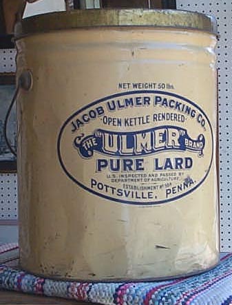 Jacob Ulmer Lard Tin, Pottsville PA