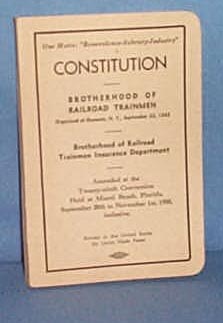 Constitution of Brotherhood of Railroad Trainmen, 1950