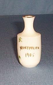 Montpelier 1905 milk glass bud vase