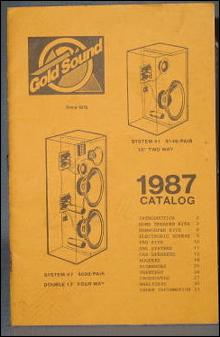 Gold Sound 1987 Catalog