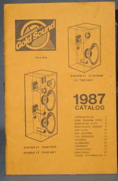 Gold Sound 1987 Catalog