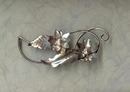 Lang sterling leaf brooch pin
