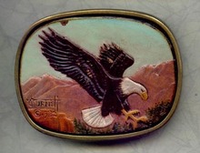 Surnett eagle brass belt buckle