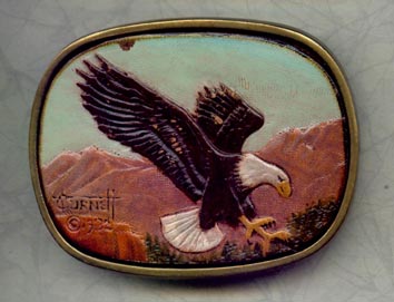 Surnett eagle brass belt buckle