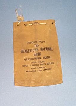 Quakertown National Bank bank bag, Quakertown PA