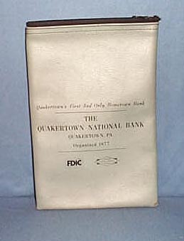 Quakertown National Bank steel blue bank bag, Quakertown PA