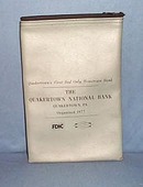 Quakertown National Bank steel blue bank bag, Quakertown PA