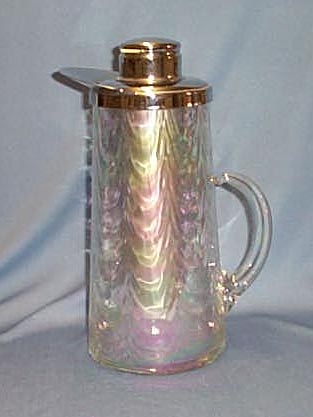 Irridescent glass wine cooler