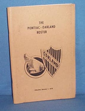 The Pontiac - Oakland Roster, January 1, 1979