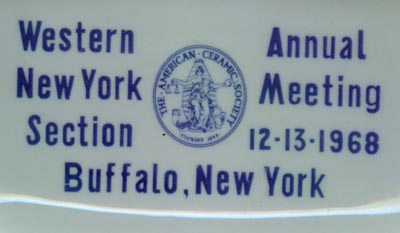 American Ceramic Society Western New York Section Annual Meeting, Buffalo NY 12-13-1968 ceramic tray