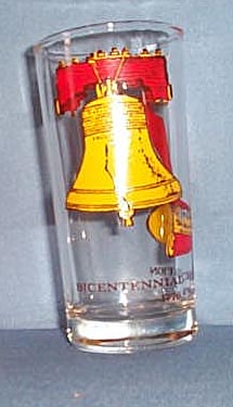 Liberty Bell Bicentennial Celebration glass tumbler