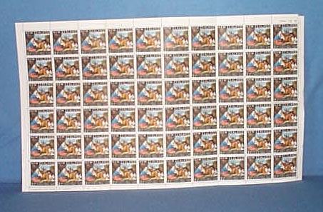 Sheet of New Zealand Chrsitmas 1963 stamps
