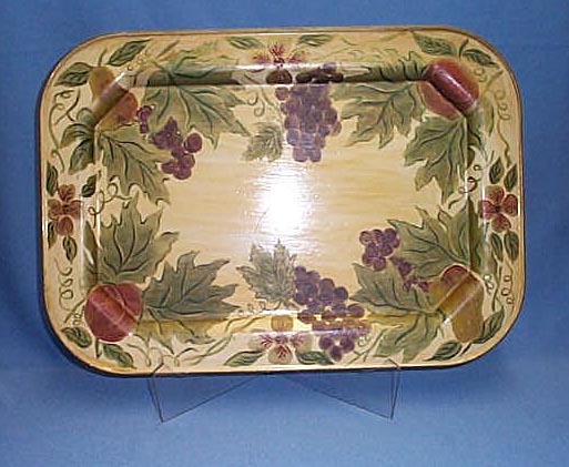 Hand-painted Pennsylvania Dutch folk art tole tray
