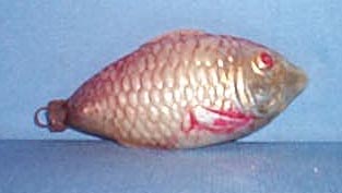 Blown glass fish Christmas tree ornament