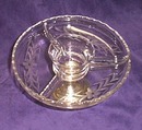 Sterling silver and etched glass divided shrimp dish