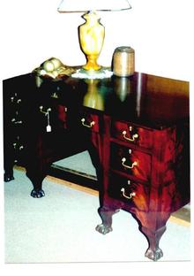 Clawfoot mahogany partner's desk
