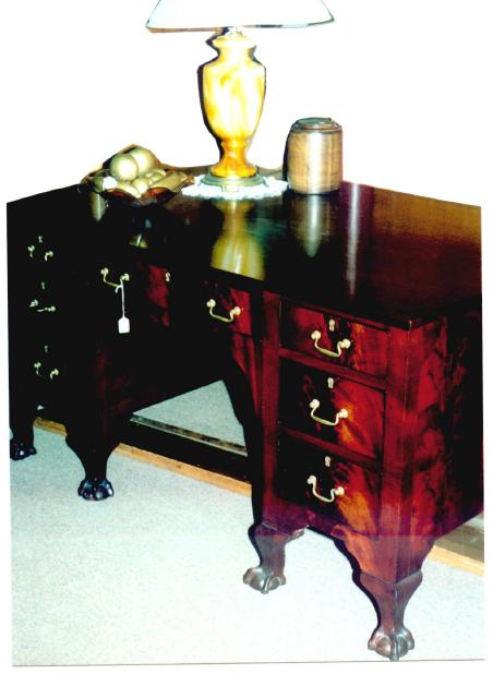 Clawfoot mahogany partner's desk