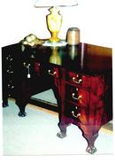 Clawfoot mahogany partner's desk