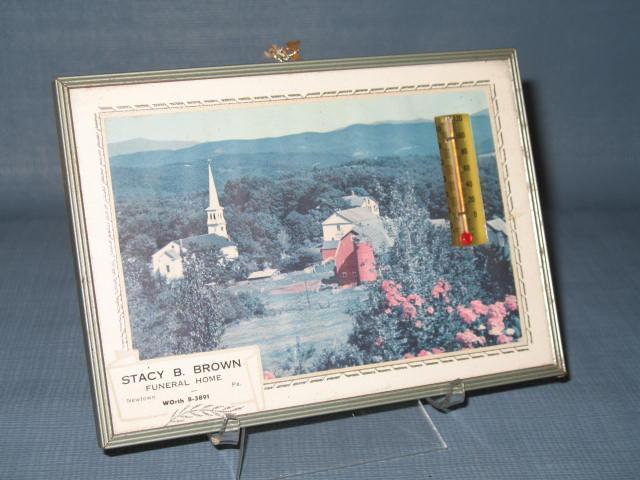 Stacy B. Brown Funeral Home, Newtown PA advertising thermometer