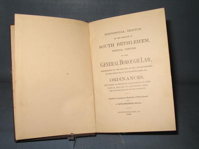 Historical Sketch of the Borough of South Bethlehem (PA), 1885