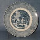 Monarch (Japan) Currier and Ives blue dinner plate