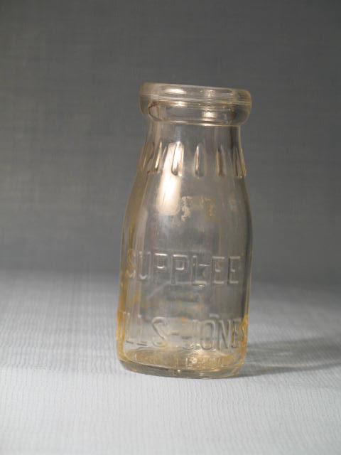 Supplee Wills-Jones embossed half-pint milk bottle
