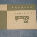 Kenmore Instructions Model 13 Zig-Zag Sewing Machine booklet
