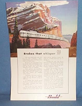 Budd Company railway car advertisement