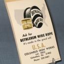 Bethlem Steel Wire Rope, Colubus Iron Works tablet