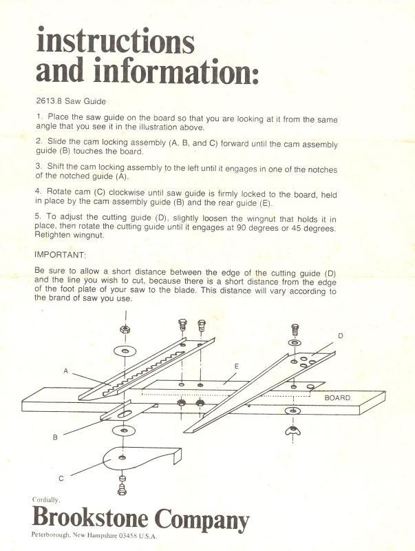 Brookstone 2613.8 hand saw guide