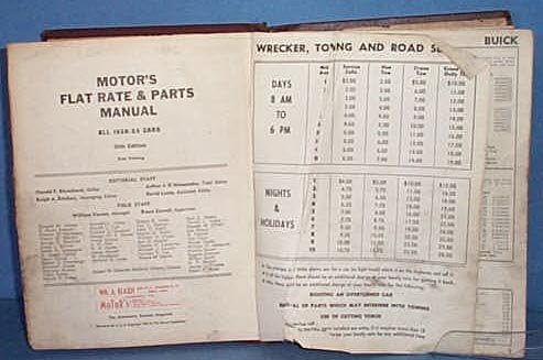 MoToR's Flat Rate and Parts Manual, 1953 Edition