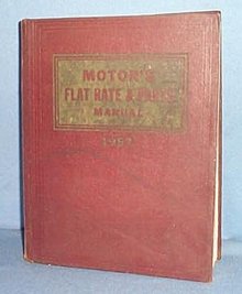 MoToR's Flat Rate and Parts Manual, 29th Edition, 1957