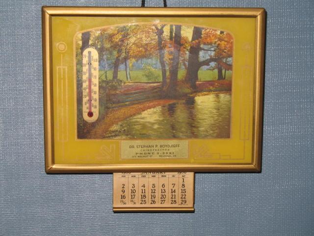 Dr. Stephan P. Boydjieff, Chiropractor, Reading, Pennsylvania thermometer and calendar