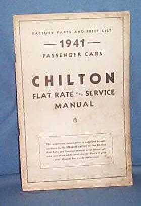 Chilton Flat Rate and Service Manual Supplement, 1941