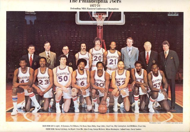 The Philadelphia 76ers 1977-78 Defending NBA Eastern Conference Champions Team Photo