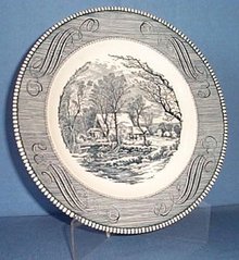 Royal China Cavalier blue 10 inch dinner plate