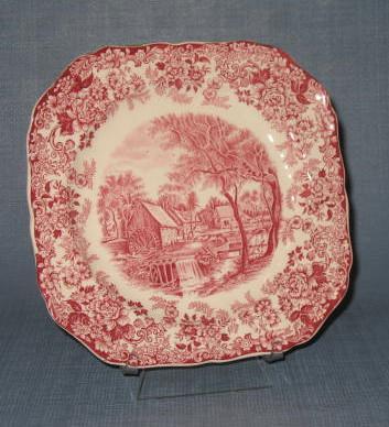 Mill Stream square salad plate by Johnson Bros., England