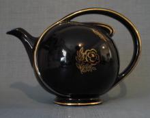 Hall Airflow 6 cup Tea Pot and Lid, Cobalt Standard Gold