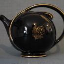 Hall Airflow 6 cup Tea Pot and Lid, Cobalt Standard Gold