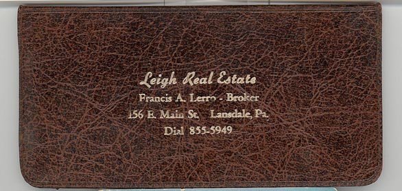 Leigh Real Estate, Lansdale, PA memo book