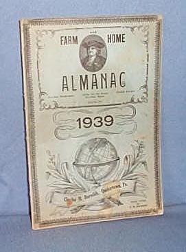 1939 Farm and Home Almanac, Charles M. Meredith, Quakertown PA
