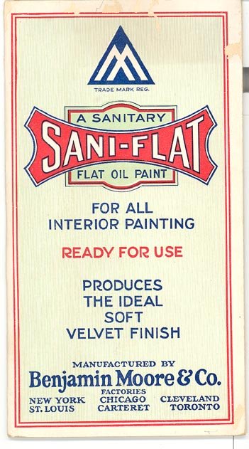 Benjamin Moore Sani-Flat flat oil paint brochure