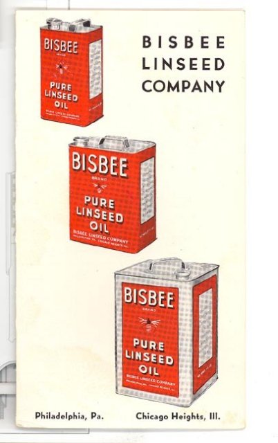 Bisbee Linseed Company advertising brochure