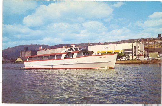 The Flame excursion boat, Duluth, MN postcard