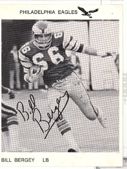 Philadelphia Eagles Bill Bergey photo postcard