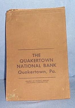 The Quakertown National Bank, Quakertown PA bank bag