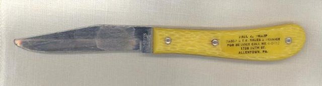 Paul E. Philip Radio and T.V. Sales and Service, Allentown PA knife