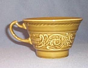 Canonsburg Pottery Regency Ironstone Avocado Green cup